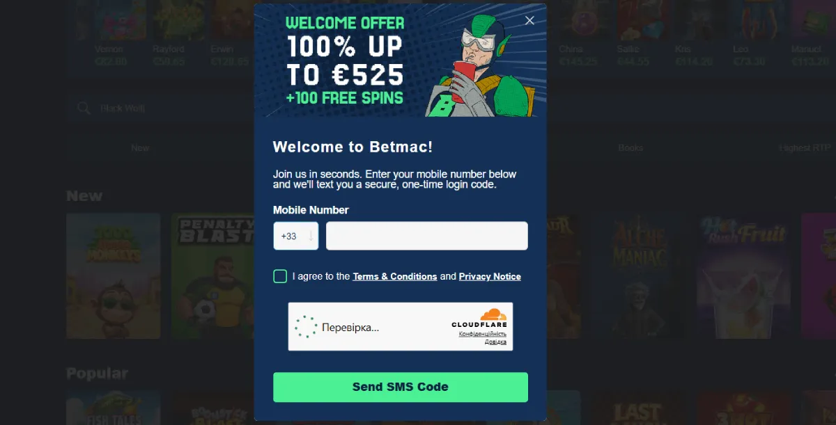 Betmac casino login